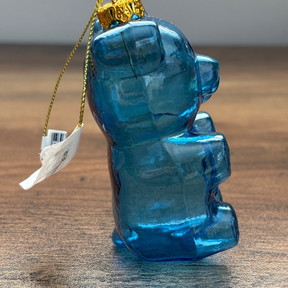 Blue Glass GUMMY BEAR Candy Christmas Tree Belly Hanging Holiday Ornament Decor - Picture 4 of 9